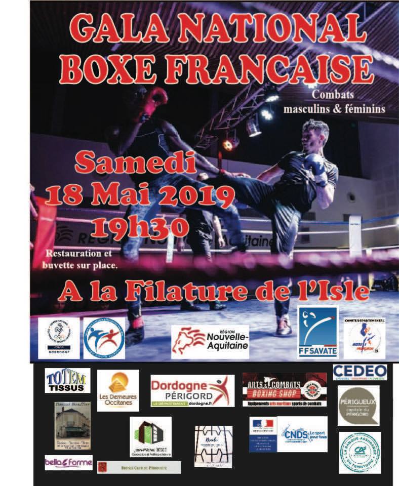 Gala National Boxe Française – Périgueux – Samedi 18 mai