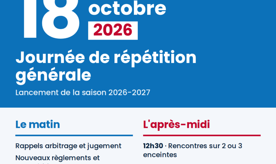 Journée d&rsquo;actualisation des connaissances des officiels – répétition générale 2026-2027